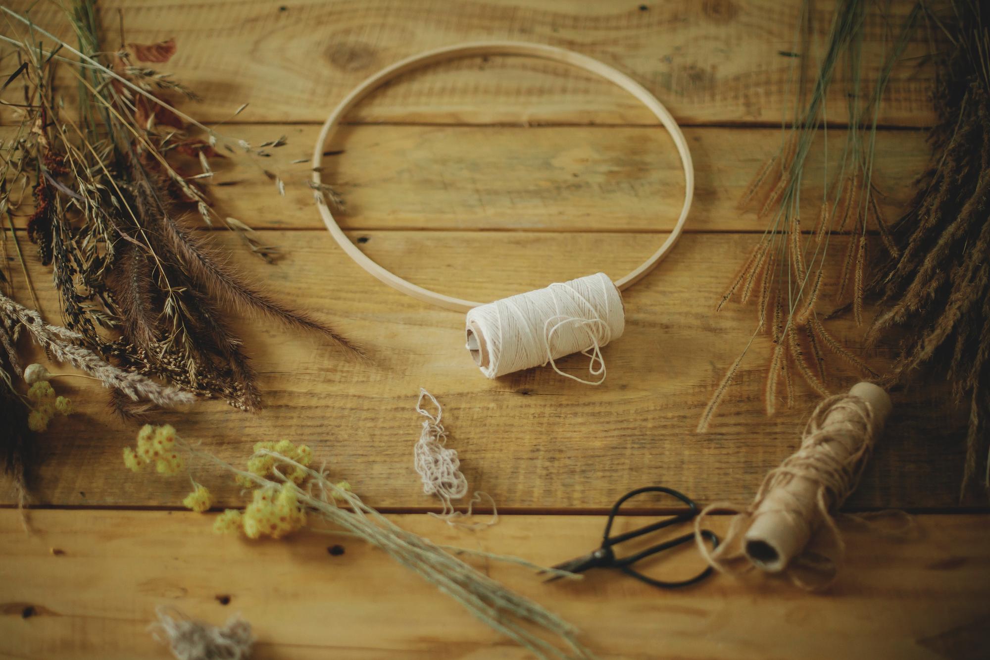Cozy studio with threads and hoops